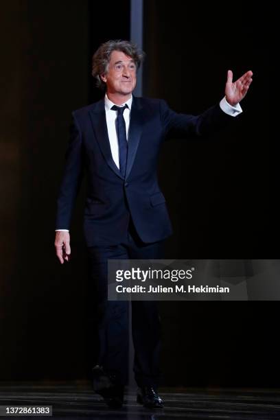 François Cluzet introduces the best actor Cesar award fduring the 47th Cesar Film Awards Ceremony At L'Olympia on February 25, 2022 in Paris, France.
