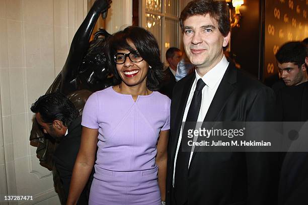 Audrey Pulvar and Arnaud Montebourg attend the 'GQ Man Of The Year 2011' ceremony at Hotel Ritz on January 18, 2012 in Paris, France.