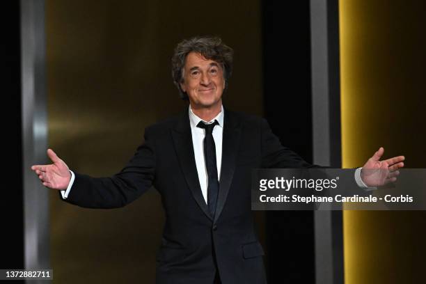 Francois Cluzet on stage during the 47th Cesar Film Awards Ceremony At L'Olympia on February 25, 2022 in Paris, France.