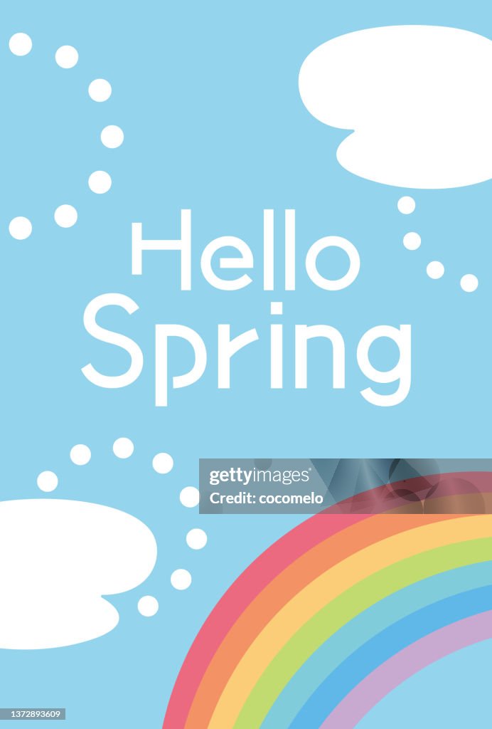 Hello Spring Blue Sky Rainbow High-Res Vector Graphic - Getty Images