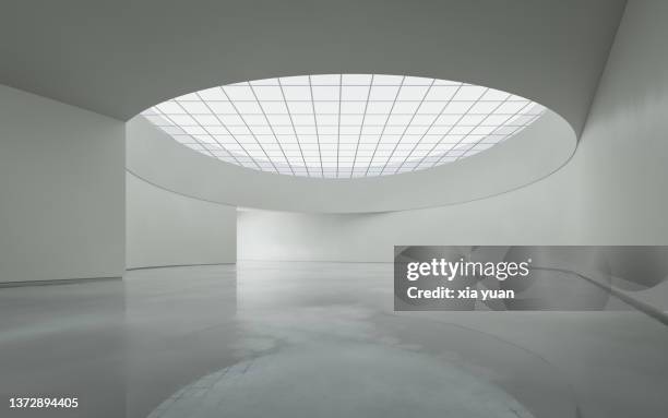 abstract empty room interior - museum innen stock-fotos und bilder