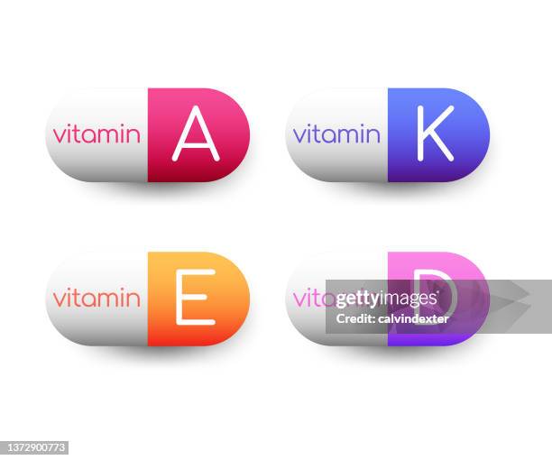 vitamin pills - vitamin a nutrient stock illustrations