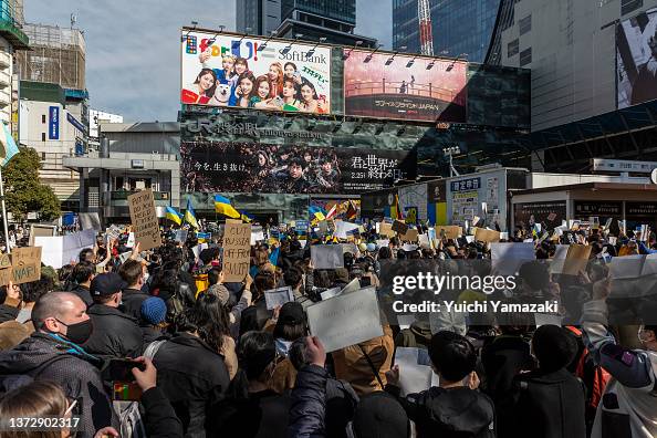 Demonstrators Gather In Tokyo To Protest Against The Russian Invasion Of Ukraine Demonstrators Gather In Tokyo To Protest Against The Russian Invasion Of Ukraine