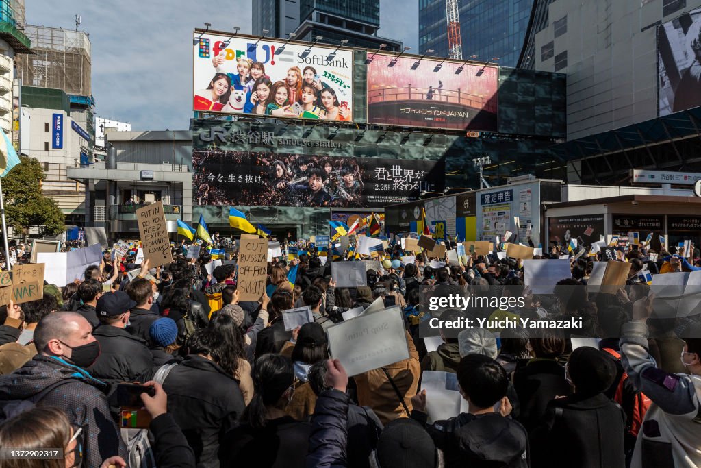 Demonstrators Gather In Tokyo To Protest Against The Russian Invasion Of Ukraine