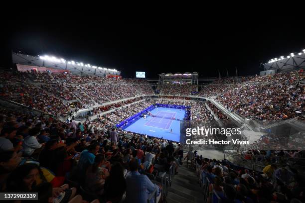 General view of the semifinal match between Daniil Medvedev of Russia and Rafael Nadal of Spain as part of day 5 of the Telcel ATP Mexican Open 2022...