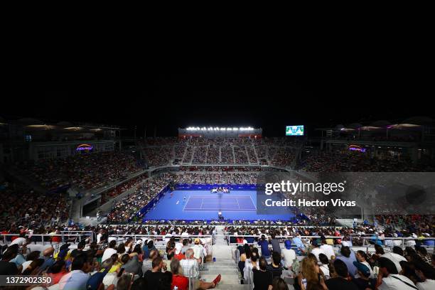 General view of the semifinal match between Daniil Medvedev of Russia and Rafael Nadal of Spain as part of day 5 of the Telcel ATP Mexican Open 2022...