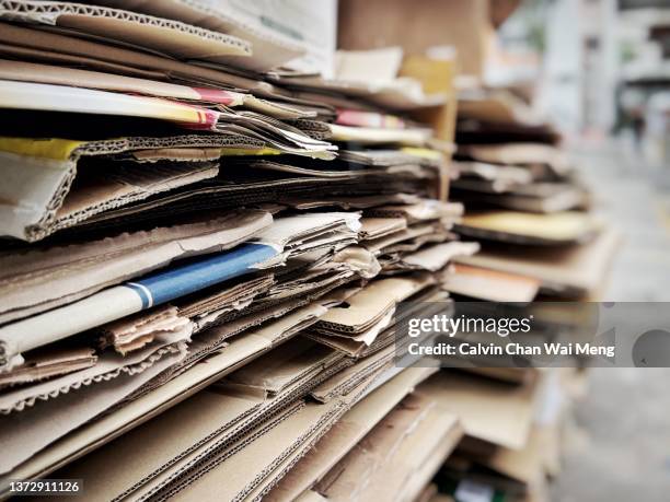 flatten paper carton boxes - cardboard stock pictures, royalty-free photos & images