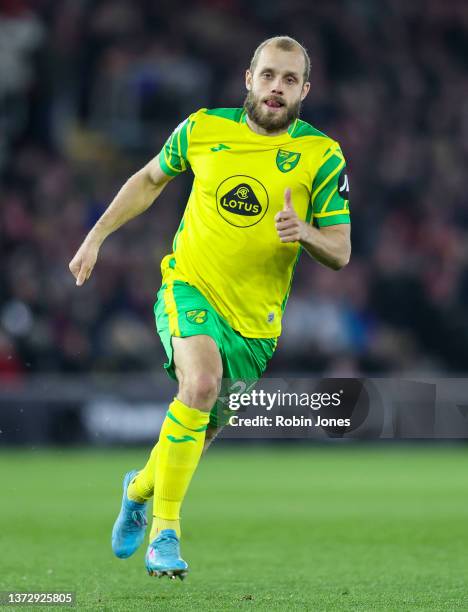 Teemu Pukki of Norwich City during the Premier League match between Southampton and Norwich City at St Mary's Stadium on February 25, 2022 in...