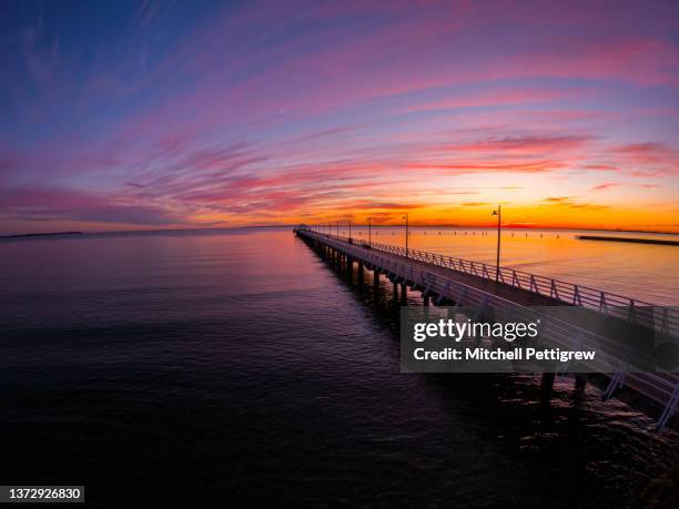 pier - brisbane beach stock pictures, royalty-free photos & images