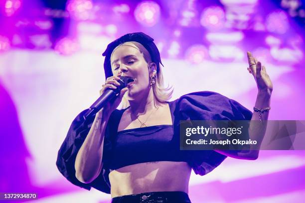 Anne Marie performs at The OVO Wembley Arena on February 25, 2022 in London, England.