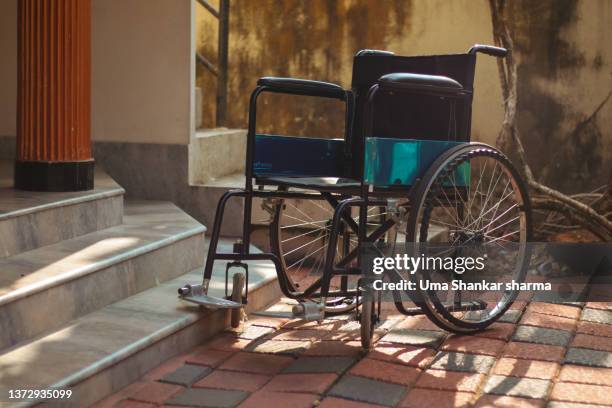 empty wheelchair - wheelchair ramp stock pictures, royalty-free photos & images