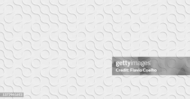 white wall with subtle white curves and circles pattern - abstract geometric background stock-fotos und bilder
