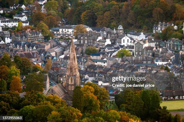 st mary's parish church ambleside, sunrise, lake district, cumbria, england - ambleside the lake district stock-fotos und bilder