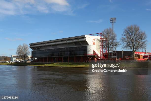 General view outside the stadium prior to the Sky Bet Championship match between Nottingham Forest and Bristol City at City Ground on February 26,...