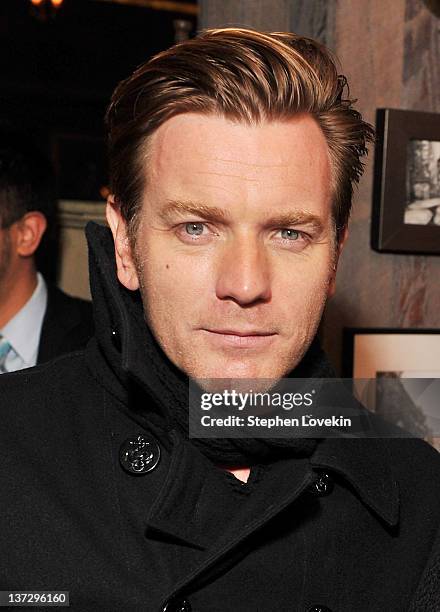 Actor Ewan McGregor attends the Cinema Society & Blackberry Bold screening after party for "Haywire" at Sons of Essex on January 18, 2012 in New York...