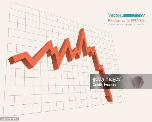 diagramm "fallende linie" - recession stock-grafiken, -clipart, -cartoons und -symbole