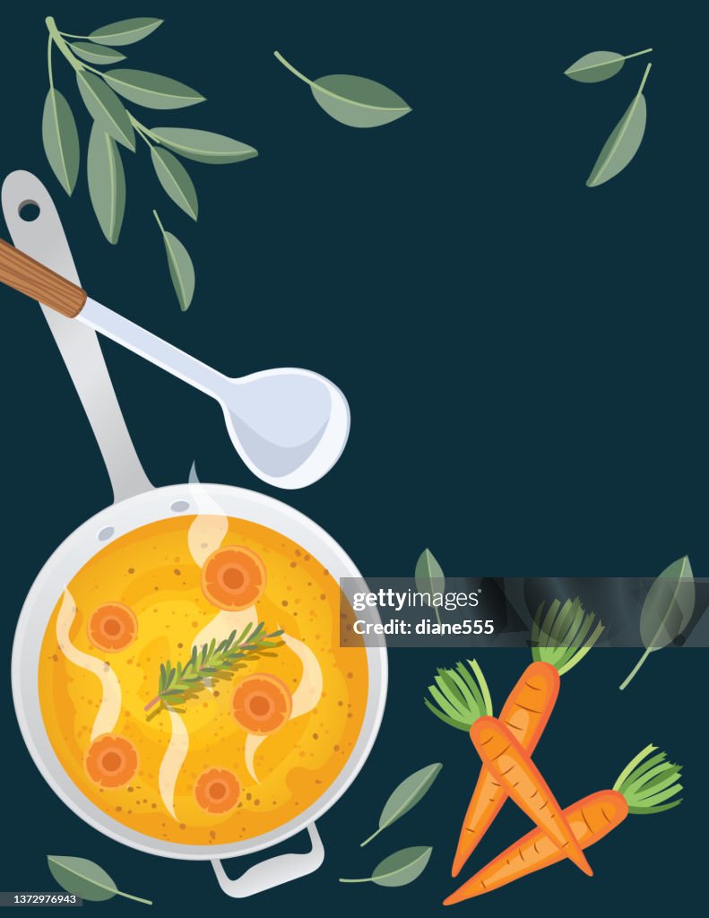 Foods And Cooking Background With Copy Space, Placed On Black