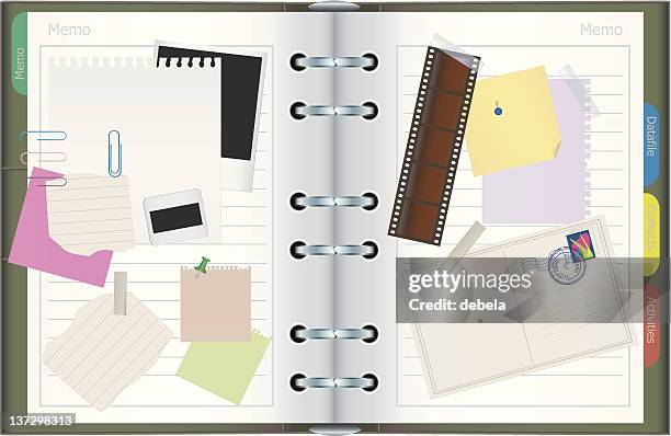 green diary - push pin vector stock illustrations