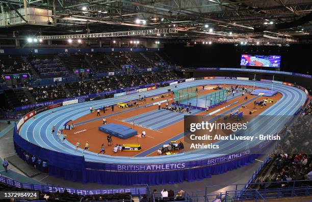General view during the Men's 400 Metres Semi Final during day one of the UK Athletics Indoor Championships at Utilita Arena Birmingham on February...