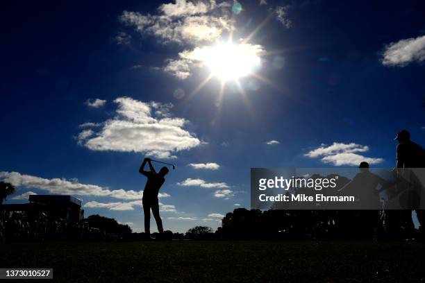 Chris Kirk plays his shot from the 11th tee during the third round of The Honda Classic at PGA National Resort And Spa on February 26, 2022 in Palm...