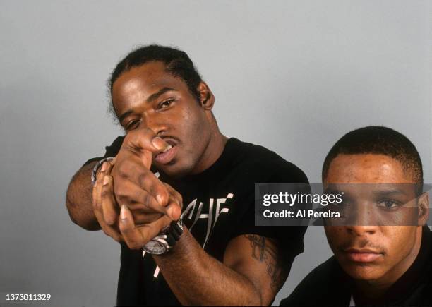 Hip-Hop group Naughty By Nature appears in a portrait taken on February 23, 1992 at a Billboard Magazine Grammy Party in New York City.