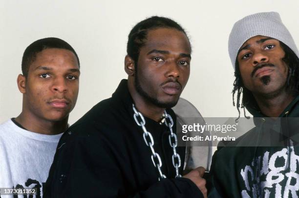 Hip-Hop group Naughty By Nature appears in a portrait taken on February 10, 1993 in Brooklyn, New York.