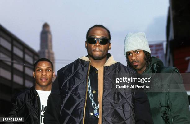 Hip-Hop group Naughty By Nature appears in a portrait taken on February 10, 1993 in Brooklyn, New York.