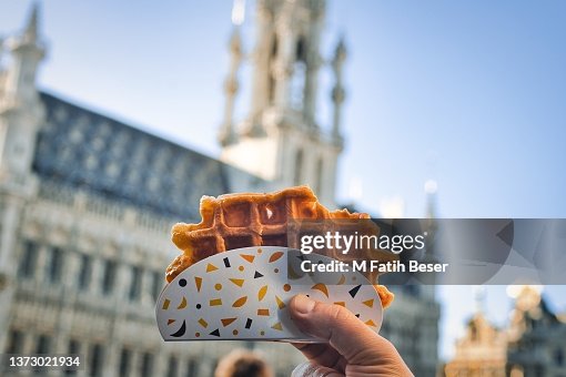 Belgian Waffle in Grand-Place Brussels Belgian Waffle in Grand-Place Brussels