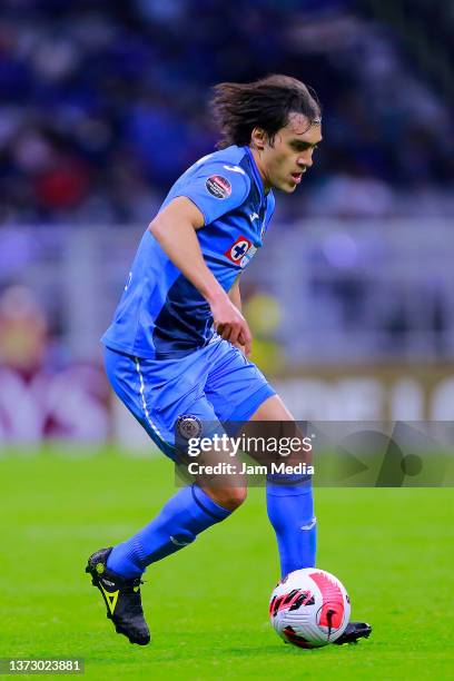 Jose Joaquin Martinez of Cruz Azul drives the ball during the round of 16 2nd leg match between Cruz Azul and Forge FC as part of the Concacaf...