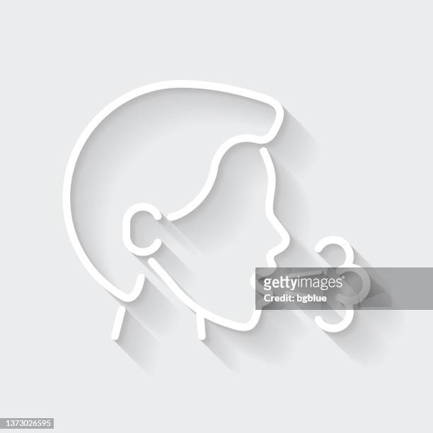 cough. icon with long shadow on blank background - flat design - saliva bodily fluid stock illustrations