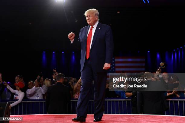 Former U.S. President Donald Trump speaks during the Conservative Political Action Conference at The Rosen Shingle Creek on February 26, 2022 in...