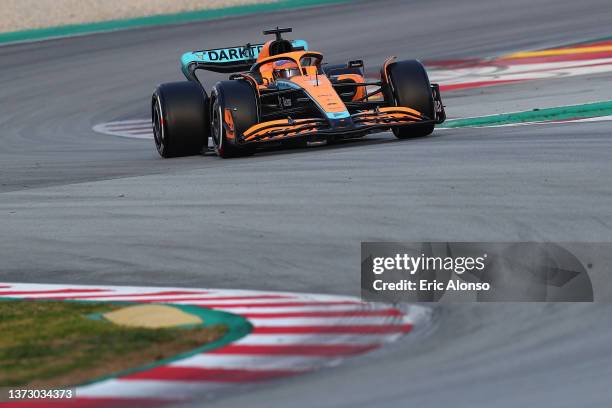 Daniel Ricciardo of Australia driving the McLaren F1 Team MCL36 Mercedes during Day Three of F1 Testing at Circuit de Barcelona-Catalunya on February...