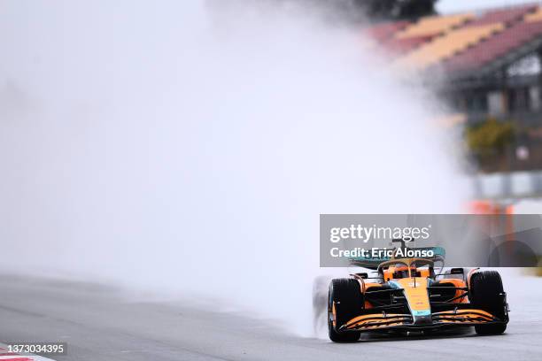 Daniel Ricciardo of Australia driving the McLaren F1 Team MCL36 Mercedes during Day Three of F1 Testing at Circuit de Barcelona-Catalunya on February...