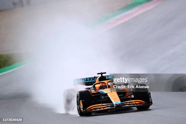 Daniel Ricciardo of Australia driving the McLaren F1 Team MCL36 Mercedes during Day Three of F1 Testing at Circuit de Barcelona-Catalunya on February...