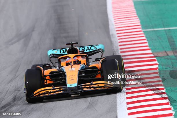 Daniel Ricciardo of Australia driving the McLaren F1 Team MCL36 Mercedes during Day Three of F1 Testing at Circuit de Barcelona-Catalunya on February...