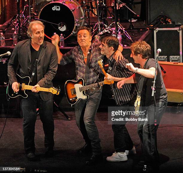 Joe Grushecky, and Bruce Springsteen performs during the 2012 Light of Day Concert Series "New Jersey" at the Paramount Theatre on January 14, 2012...
