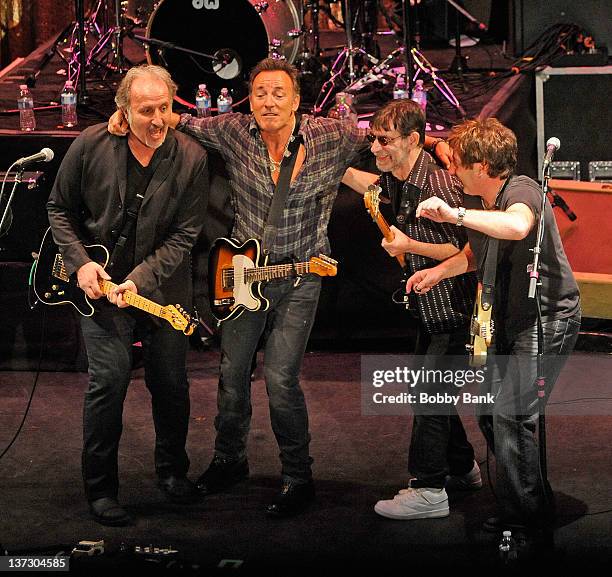 Joe Grushecky, and Bruce Springsteen performs during the 2012 Light of Day Concert Series "New Jersey" at the Paramount Theatre on January 14, 2012...