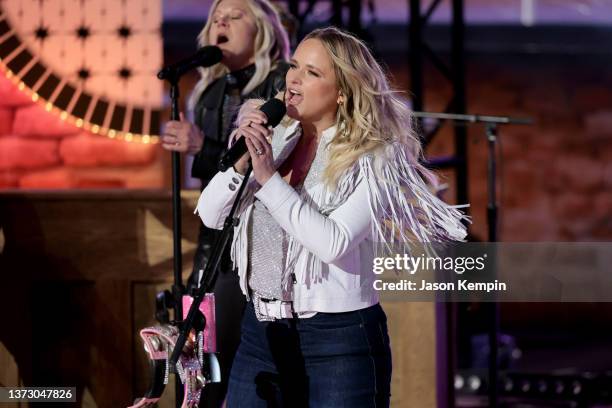 Miranda Lambert performs during the 2022 Navy Federal Credit Union NHL Stadium Series, Tampa Bay Lightning v Nashville Predators at Nissan Stadium on...