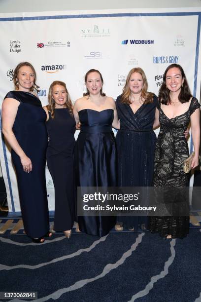 Becky Barr, Andrea Calore, Anna Guerin, Amanda Smitason and Anne Bouer attend The New York Junior League's 70th Annual Winter Ball at Cipriani South...