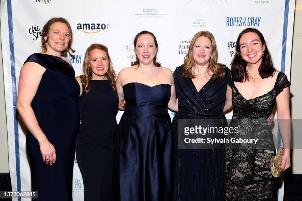 Becky Barr, Andrea Calore, Anna Guerin, Amanda Smitason and Anne Bouer attend The New York Junior League's 70th Annual Winter Ball at Cipriani South...