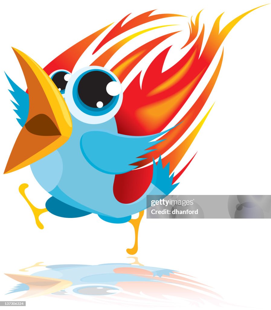 Twitter Bird On Fire High-Res Vector Graphic - Getty Images
