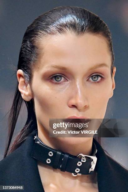 Bella Hadid walks the runway during the Ambush Ready to Wear Fall/Winter 2022-2023 fashion show as part of the Milan Fashion Week on February 26,...