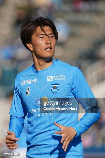 Koki Ogawa of Yokohama FC looks on during the J.LEAGUE Meiji Yasuda J2 2nd Sec. Match between Yokohama FC and V･Varen Nagasaki at NHK Spring...