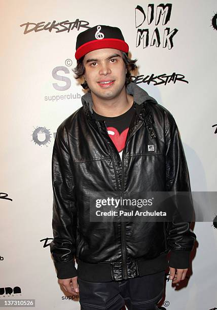 Recording Artist Datsik attends Steve Aoki's "Wonderland" record release party and red carpet event at SupperClub Los Angeles on January 18, 2012 in...