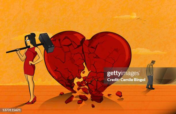 illustrazioni stock, clip art, cartoni animati e icone di tendenza di cuore spezzato - amore non corrisposto