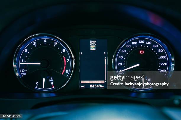 modern car speedometer panel - mileometer stock pictures, royalty-free photos & images