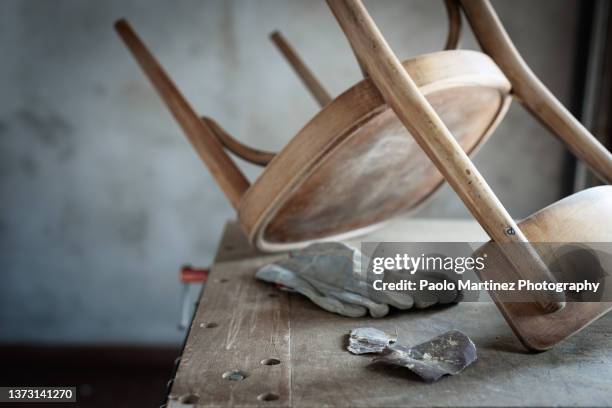 old vintage chair restoration - vintage furniture stock pictures, royalty-free photos & images