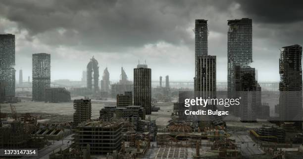 future war - city destruction stock pictures, royalty-free photos & images
