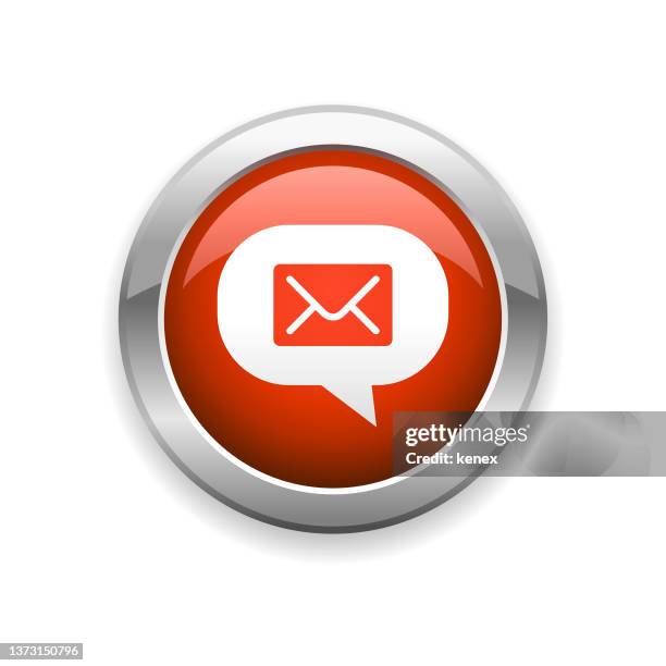 mail and message glossy icon - phone message stock illustrations