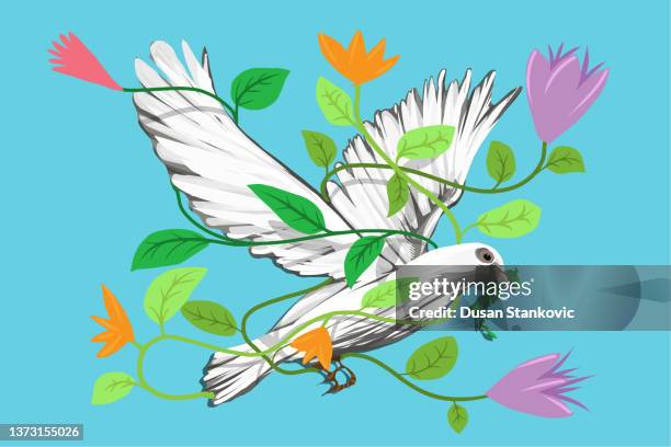 peace and love - pigeon vector stock illustrations